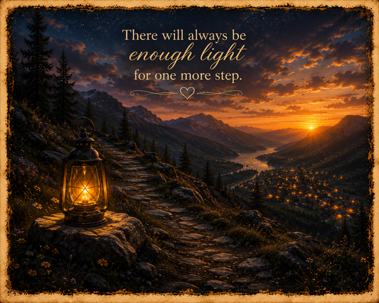 Enough Light for One More Step; Lantern Gallery Print Collection No. 4
